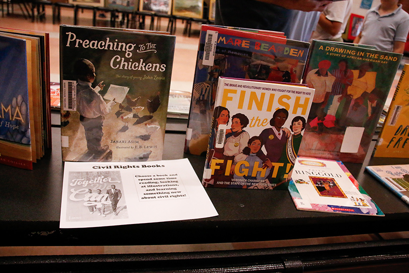 A display of civil rights movement books